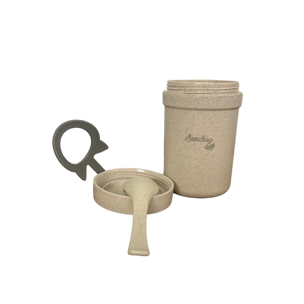 Lunchsy Wheat Straw Bento Lunch Box with Soup Cup and Cutlery - Bag Included - Picture 4 of 6